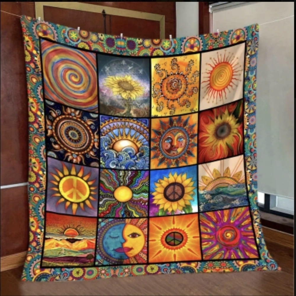 Throw Blanket Bed Topper Mandala Hippie Blanket Bohemian style blankets Decor - Picture 2 of 9